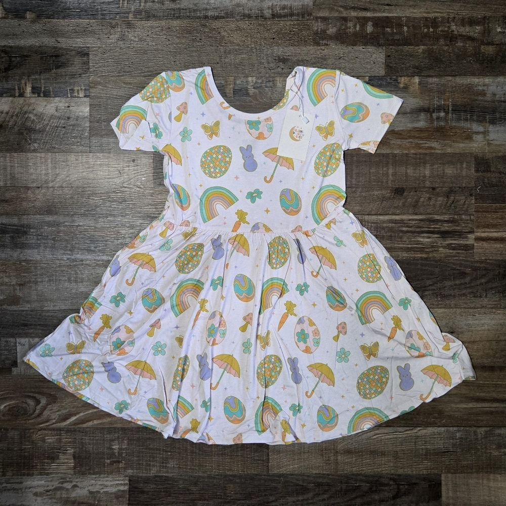 Magical Mamas Pajama Light Pink Easter Twirl Dress